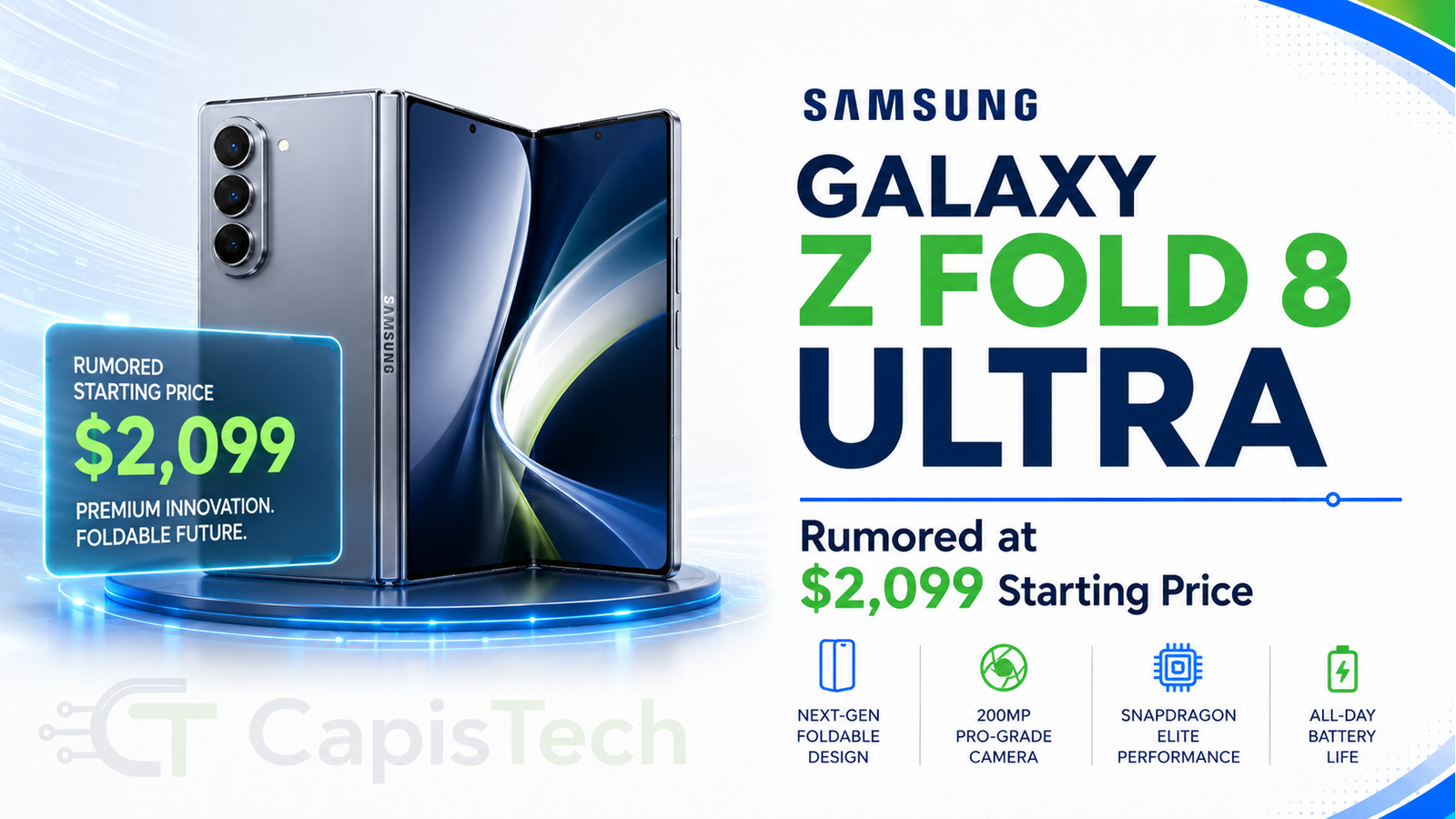 Samsung Galaxy Z Fold 8 Ultra Rumored at $2,099 Starting Price